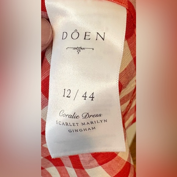 New Doen Coralie mini dress in scarlet Marilyn gingham - Picture 8 of 10